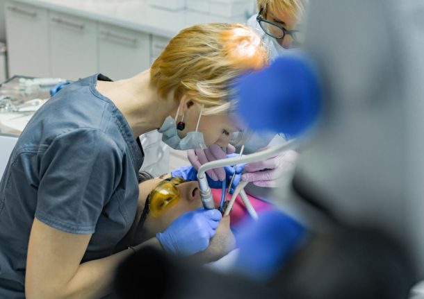 man having dental surgery